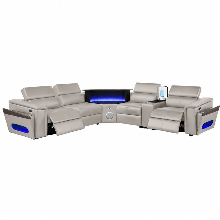 Nova - Sectional With Bluetooth Speaker, LED And Lifting Wine Cabinet Matrix Furniture Group