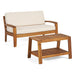2 Piece Outdoor Conversation Set (Loveseat & Coffee Table With Water-Resistant Cushions) Noble House