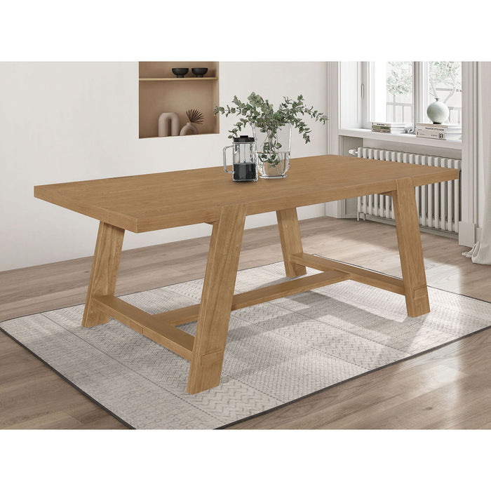 Gavilon - Rectangular Trestle Base Dining Table - Brown Furniture Max