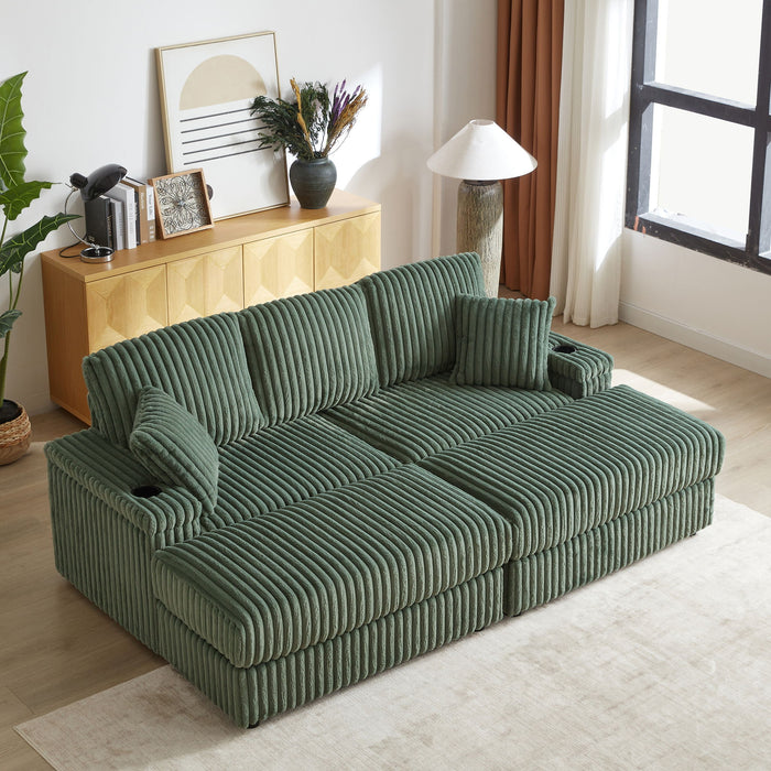 3 Seater Sofa With 2 Ottomans For Living Room Home Essentials