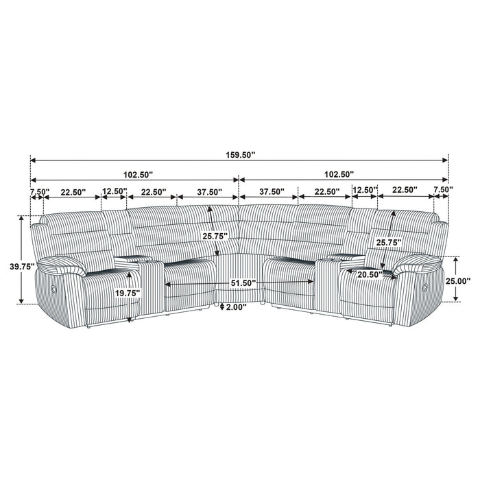Kendra - Reclining Sectional Sofa Furniture Max