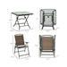 Outdoor Furniture Set, Foldable Patio Dining Set With Table And Chairs - Dark Brown Home Essentials