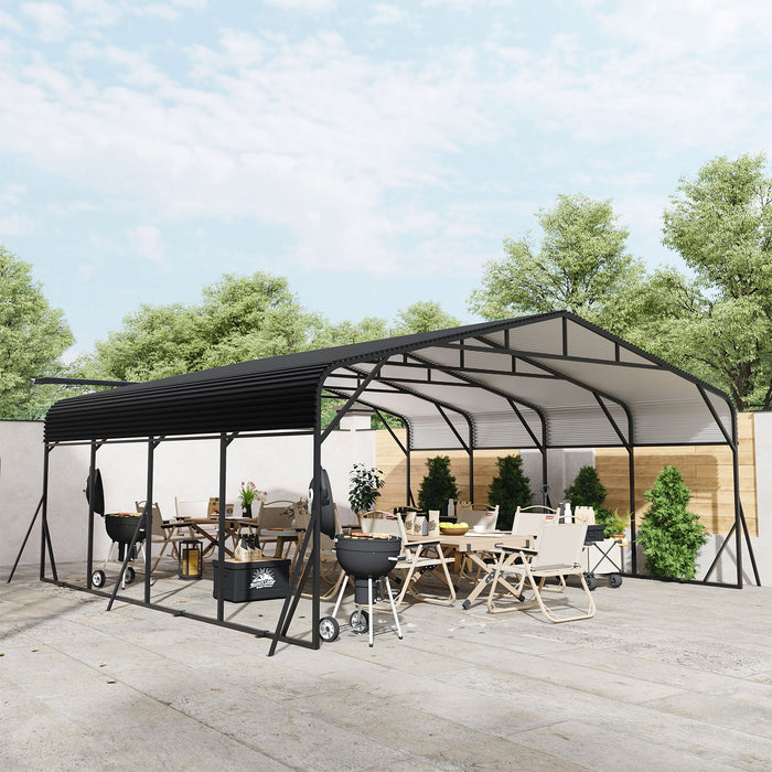 Heavy Duty Carport, All Weather Shelter - Black Daily Nest