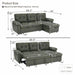 Convertible L - Sectional Sofa Bed With Storage Chaise And Padded Armrests Home Essentials