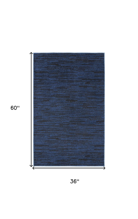 3' X 5' Non Skid Indoor / Outdoor Area Rug - Midnight Blue