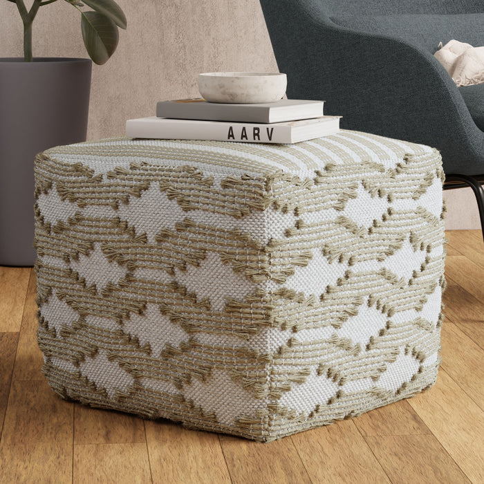 Rowan - Square Pouf Ottoman - Natural Simpli-Home