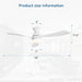 52" Low Profile Ceiling Fan With Lights, Quiet Reversible DC Motor, Dimmable LED, 3 Blades - White Daily Nest