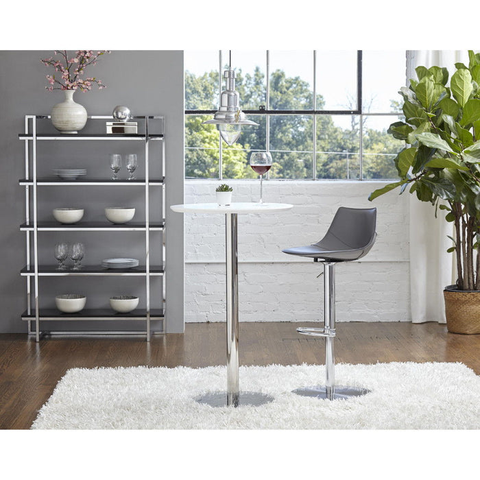 Metallic Rounded Steel Bar Table - White And Silver