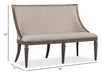 Lancaster - Bench With Upholstered Seat & Back - Dovetail Gray Magnussen Furniture
