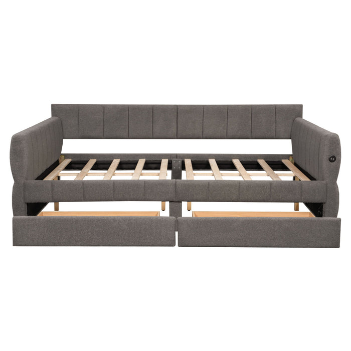 Upholstered Platform Bed With USB Charging