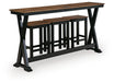 Wildenauer - Rectangular Dining Room Counter Table Set (Set of 4) - Brown / Black Signature Design by Ashley®