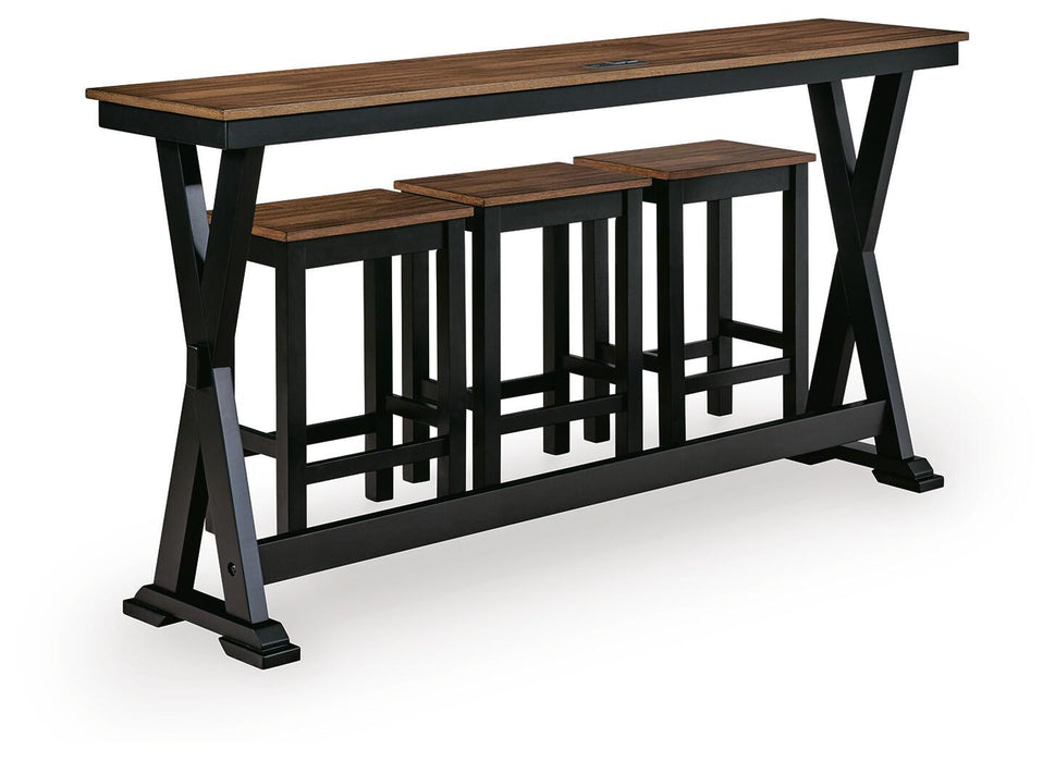 Wildenauer - Rectangular Dining Room Counter Table Set (Set of 4) - Brown / Black Signature Design by Ashley®