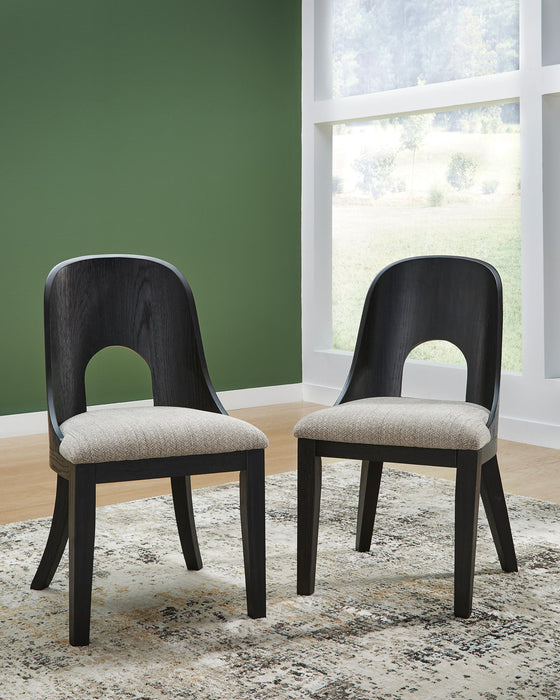 Rowanbeck - Dining Upholstered Side Chair (Set of 2) - Gray / Black Signature Design by Ashley®