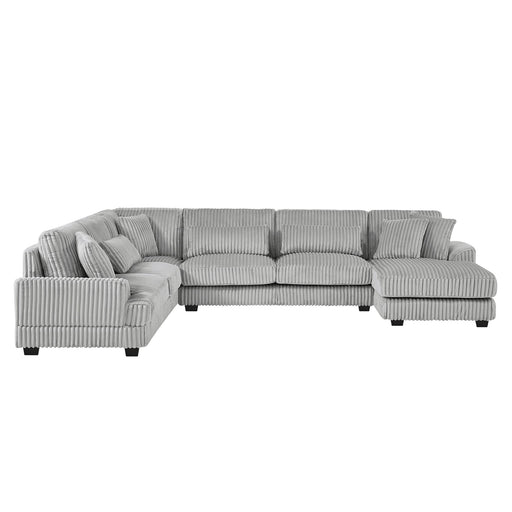 U - Shaped Sectional Sofa With Chaise Lounge, Oversized Living Room Sofa - Gray Hearth and Haven