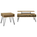 2 Piece Lift Top Coffee And End Table Set With Hairpin Legs - Golden Oak Furniture Max