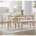 6 Piece Dining Table Set With Bench - Beige / Light Oak Home Essentials
