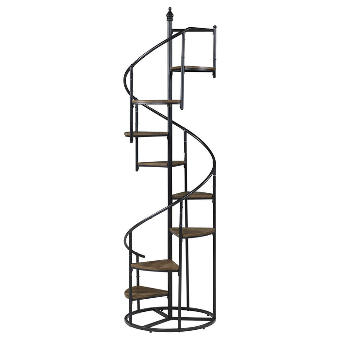 8 Shelf Staircase Bookcase Industrial Storage And Scratch Resistant Shelves - Brown Furniture Max