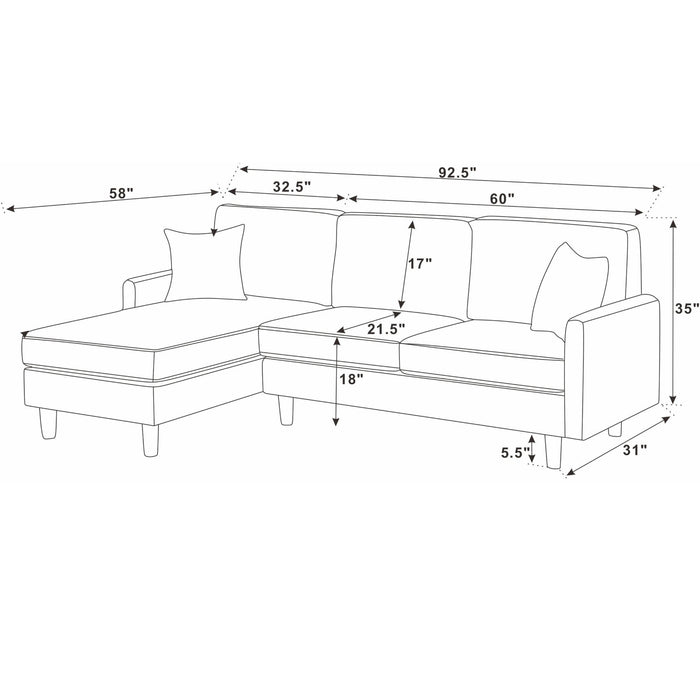 Upholstered Sectional With Toss Pillows Home Essentials