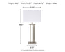 Aniela - Metal Table Lamp Set Signature Design by Ashley®