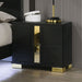 Contemporary Nightstand With 2 Drawer Storage - Black Home Essentials