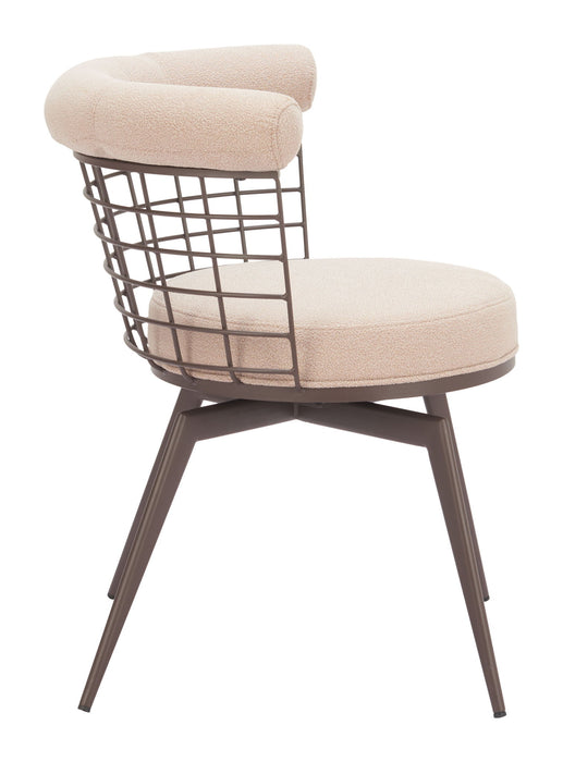 Saku - Swivel Dining Chair - Beige / Brown Zuo Modern