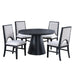 5 Piece Round Dining Set With Upholstered Chairs - Black / White Home Essentials