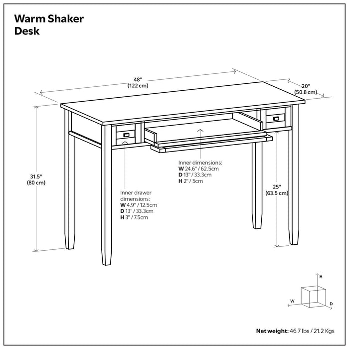 Warm Shaker - Handcrafted Desk Simpli-Home