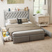 Platform Bed Frame With RGB LED Lights, Charging Station, Storage Headboard & 4 Underbed Drawers Home Essentials
