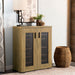 Door Accent Cabinet With Screens - Brown Furniture Max