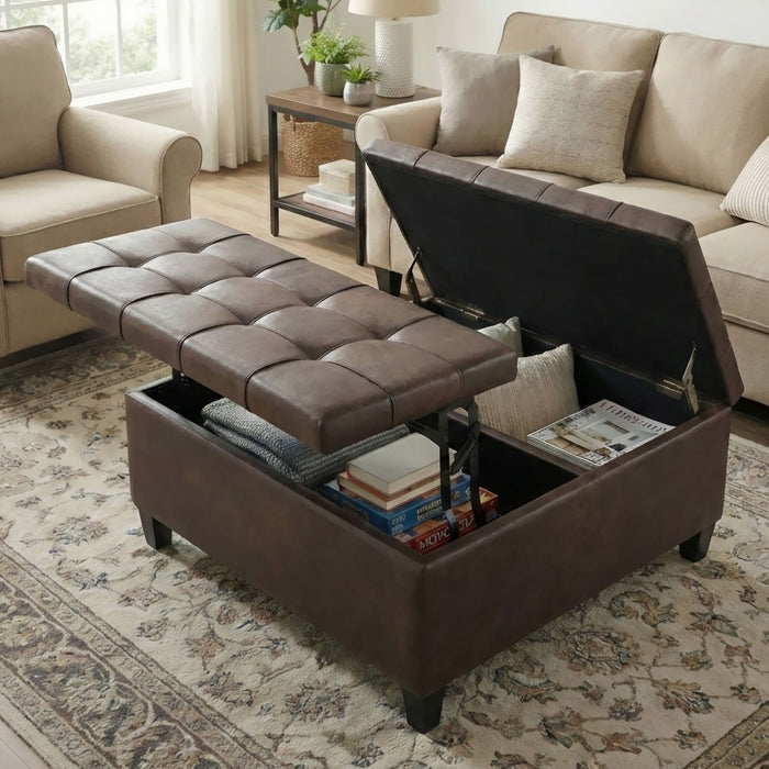 Harrison - Large Coffee Table Storage Ottoman Simpli-Home