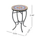 Outdoor Round Side Table With Mosaic Style Top And Curved Iron Legs Noble House