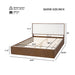 Queen Low Profile Design Bed With Upholstered Headboard - Beige / Walnut Brown Noble House