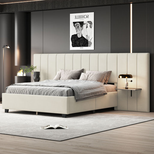 Upholstered Platform Bed With Big Headboard Halcyon Home