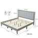Mid Century Modern Platform Bed With Upholstered Headboard Noble House