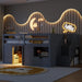Low Loft Bed Frame With Built In Stairs, Storage Drawer, Shelf And 7 Color LED Light Home Essentials