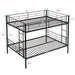Full Over Full Modern Metal Bunk Bed With Trundle - Black Home Essentials