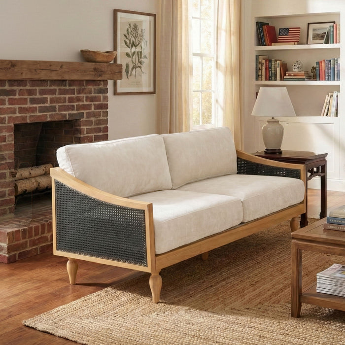 Loveseat Sofa With Armrests - Black Noble House