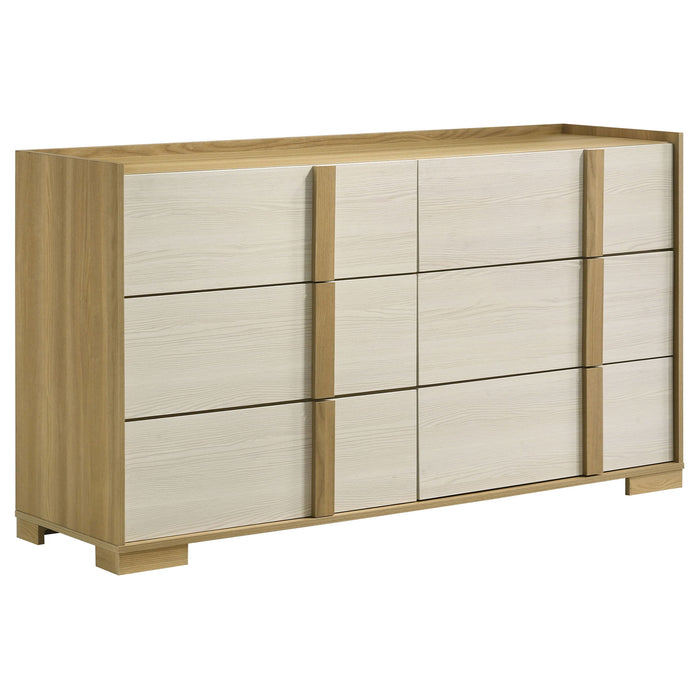 Lincoln - 6 Drawer Dresser - Natural / White Furniture Max