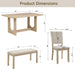 6 Piece Rectangular Kitchen Table Set With Bench And 4 Upholstered Chairs For Kitchen - Light Oak Home Essentials