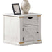 End Table With Storage Drawer And Shelves - Antique White / Gold Home Essentials