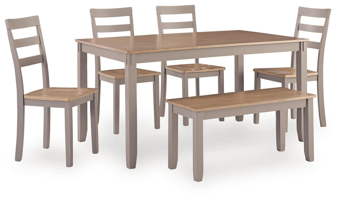 Harperfeld - Dining Room Table Set (Set of 6) - Natural / Gray Signature Design by Ashley®