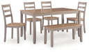 Harperfeld - Dining Room Table Set (Set of 6) - Natural / Gray Signature Design by Ashley®