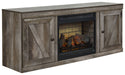 Wynnlow - TV Stand With Faux Firebrick Fireplace Insert - Gray Signature Design by Ashley®