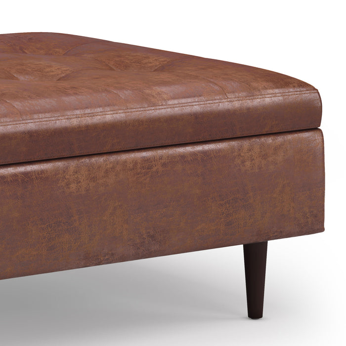 Shay - Large Square Coffee Table Storage Ottoman Mid-Century Style Simpli-Home