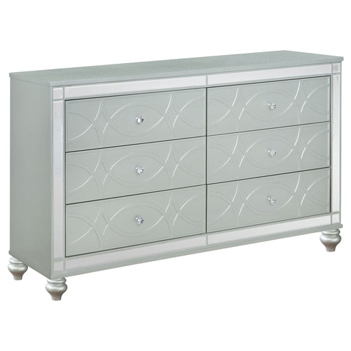 Arabesque - 6 Drawer Dresser - Silver Furniture Max