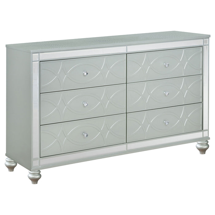 Arabesque - 6 Drawer Dresser - Silver Furniture Max