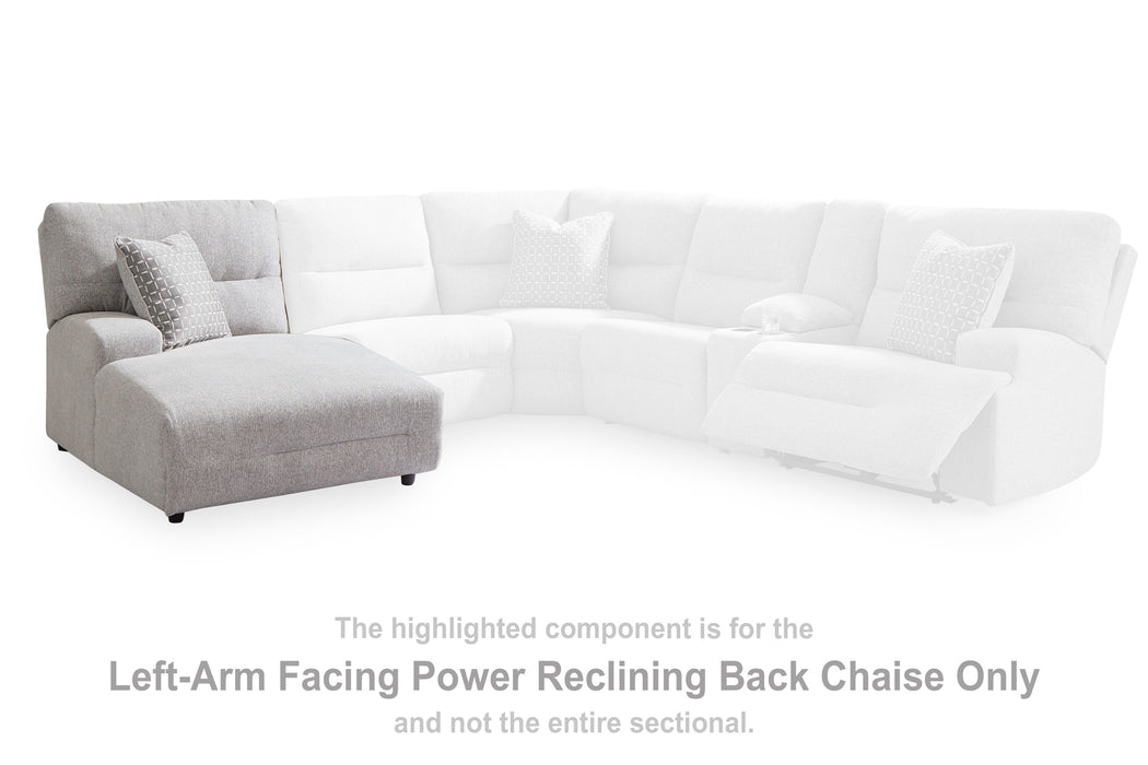 Acklen Place - Laf Power Reclining Back Chaise - Pewter Signature Design by Ashley®