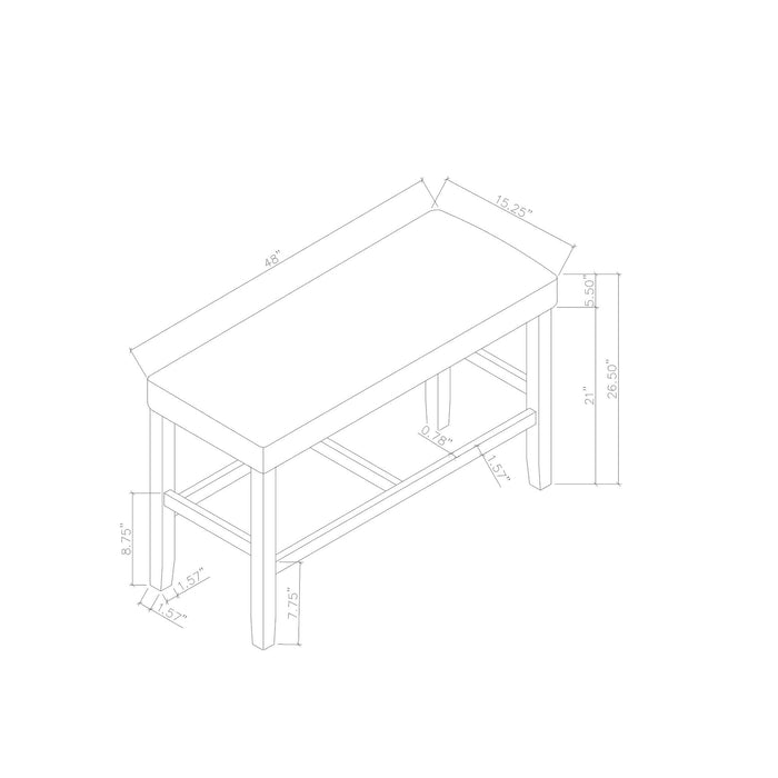 Marcello - Bar Bench - Brown Global Furniture USA