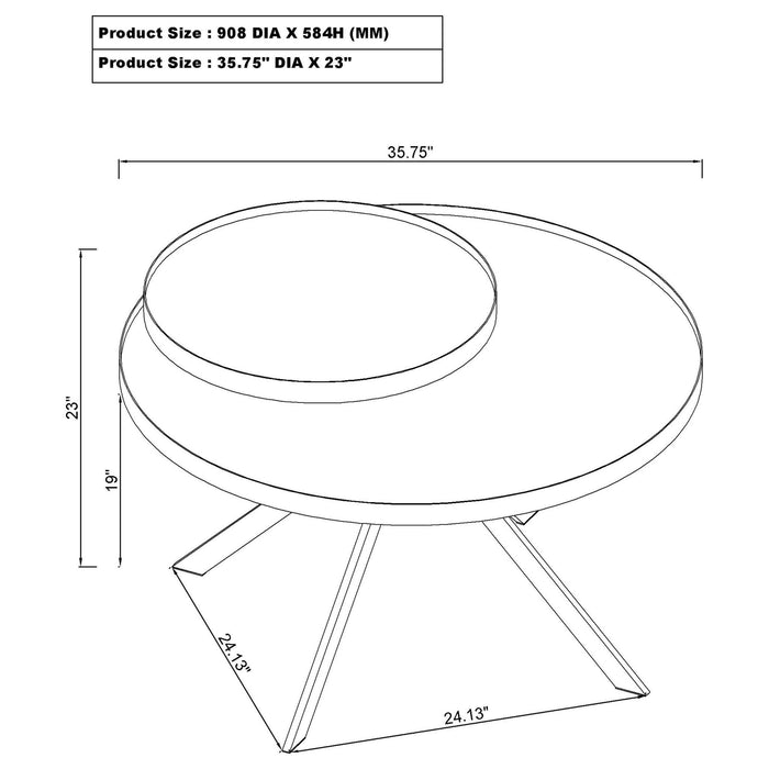Shayne - Round Top Coffee Table With 2 Tier Design Furniture Max
