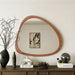 Asymmetrical Wall Mirror Wooden Framed Mirror Large Sized Dressing Mirror, For Living Room, Bedroom, Bathroom, Hallway Or Entry Way - Natural Wood Daily Nest
